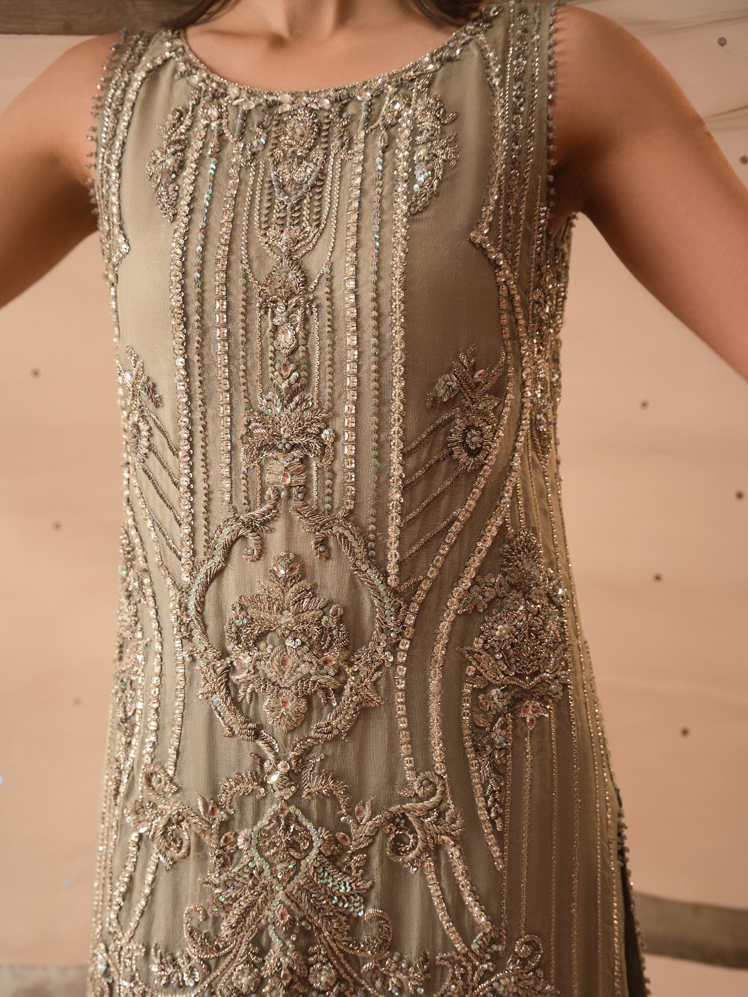 Abeera Usman-Silver Mint . Designerstudioofficial